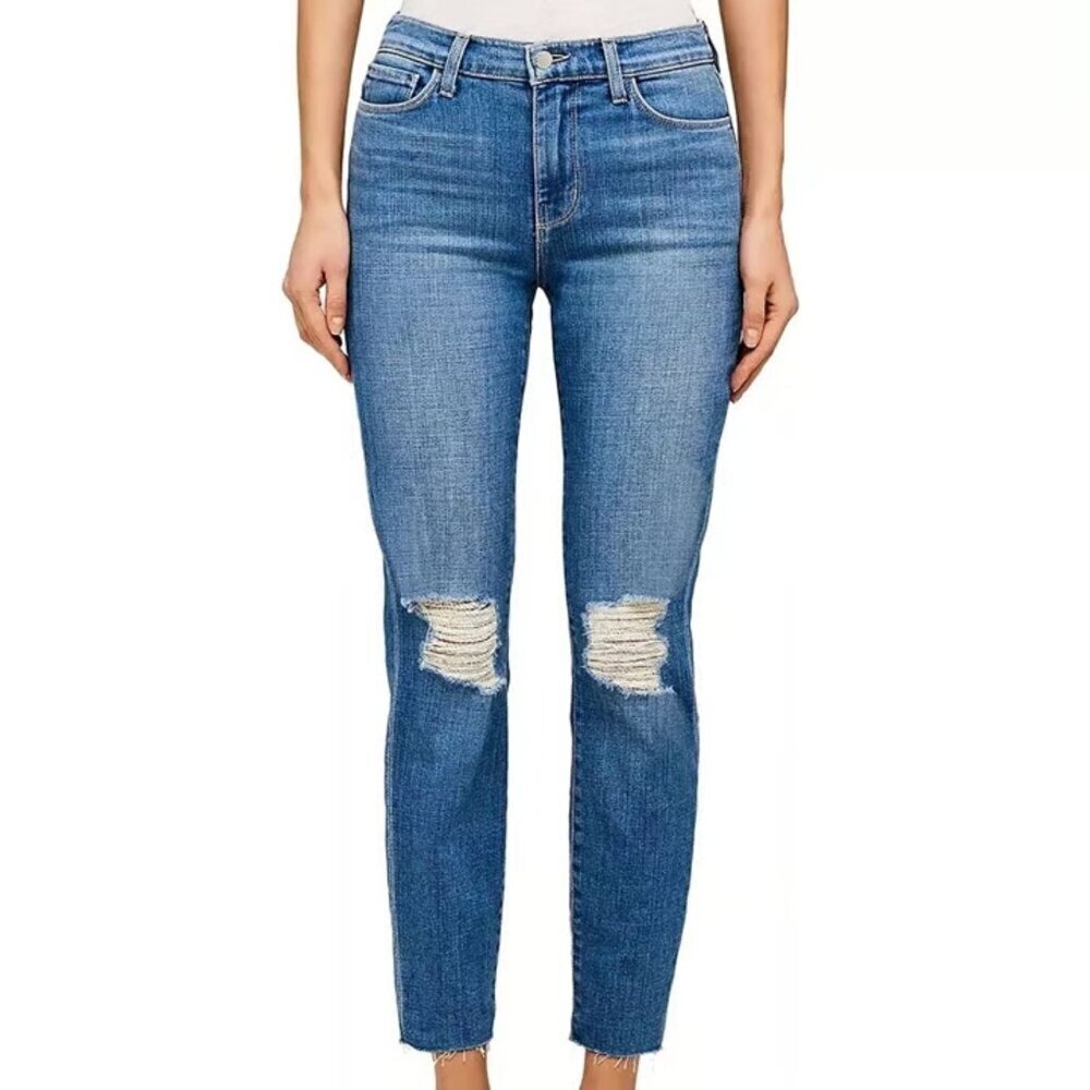 L'AGENCE Blue El Matador French Slim Cropped Jeans Size 27 - 23043